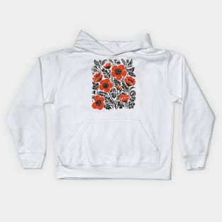 Lino Cut Flowers Kids Hoodie